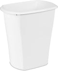 Sterilite 5.5 Gallon Rectangular Wastebasket Open-top Medium Sized Trash Can for the Bathroom Bedroom or Office White 6-Pack