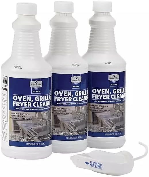 Commercial Oven Grill and Fryer Cleaner 32 oz 3 pk Comes With 3 Grill Griddle Cleaning Brick Block