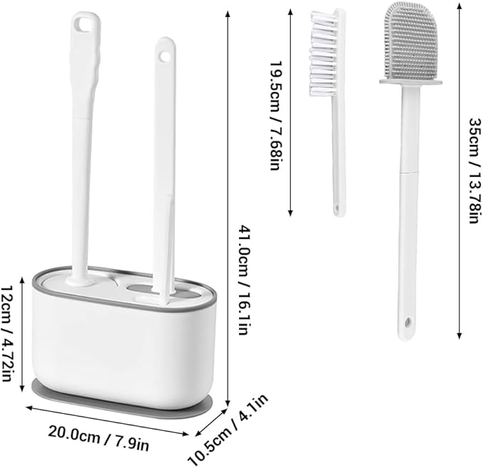 Toilet Brush Set Bathroom Accessories Toilet Bowl Cleaners Deep Cleansing Multifunctional Hanging Toilet Brush Set for Bathroom(Pearl White)
