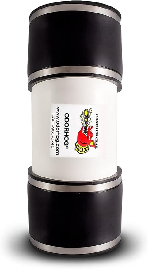 OdorHog Vent Stack Pipe Filter PVC Inline Model - Removes Outdoor Septic and Sewer Odor Problems (6.0-inch)