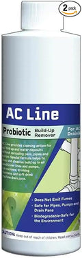 Probiotic HVAC Air Conditioner Condensate Line Build-Up Remover - AC Drain Cleaner and Deodorizer - 8 Fl Oz - 2 Pack