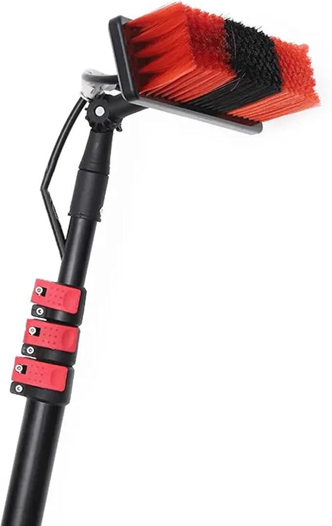 Glass Cleaning Brush Home Water Fed Telescopic Pole Kit Solar Panel Brush Rotating for Photovoltaic Panel3.6-10.8m Telescopic Water Fed Window Cleaning PoleHose Fed Extended Brush Tool Kit