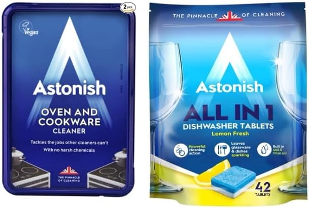 Astonish All In 1 Dishwasher Tabs 42ct + Oven &amp Cookware Cleaning Paste150g