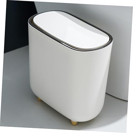 Zerodeko Plastic Bathroom Trash Can with Press Lid Multi Function Garbage Bin for Kitchen Living Room and Office Waste Basket for Indoor and Outdoor Use Capacity