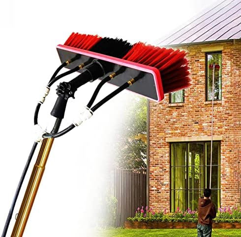 Glass Cleaning Brush Home Water Fed Telescopic Pole Kit Solar Panel Brush Rotating for Photovoltaic Panel20FT Extendable Window Cleaning Pole Kit with Steel Buckle Fixing Easy to Install in
