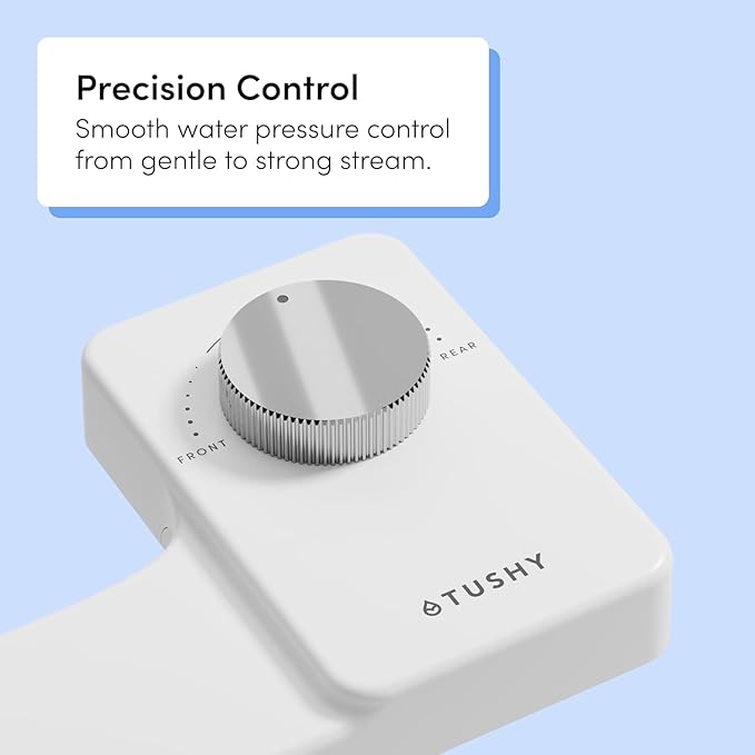 TUSHY NEW Fresh Dual Nozzle Cool Water Bidet: Ultra Slim Toilet Seat Attachment Sprayer with Luxury 2 in 1 Front &amp Rear Self-Cleaning 180º Clean (DIY Install 10 Minutes) Non-Electric Chrome