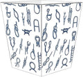 Marye-Kelley WB2976-Vintage Nautical Knots White Wastepaper Basket