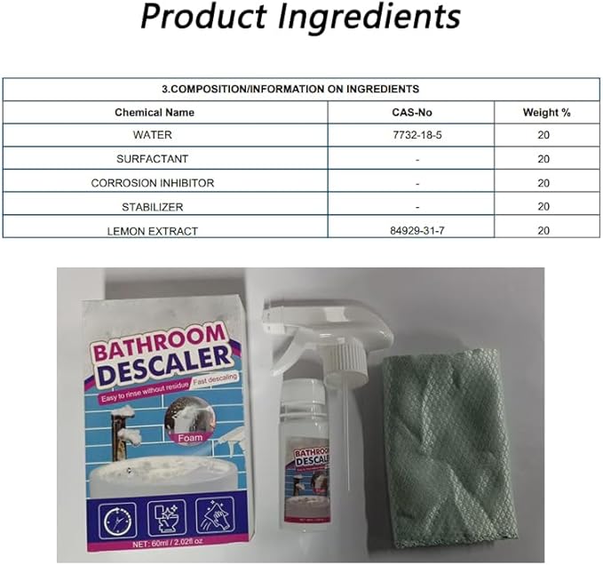 VIED Bathroom Descaler Cleaner Bathroom Descaler Stubborn Stains Cleaner Bathroom Descaler Foam Cleaner (3)