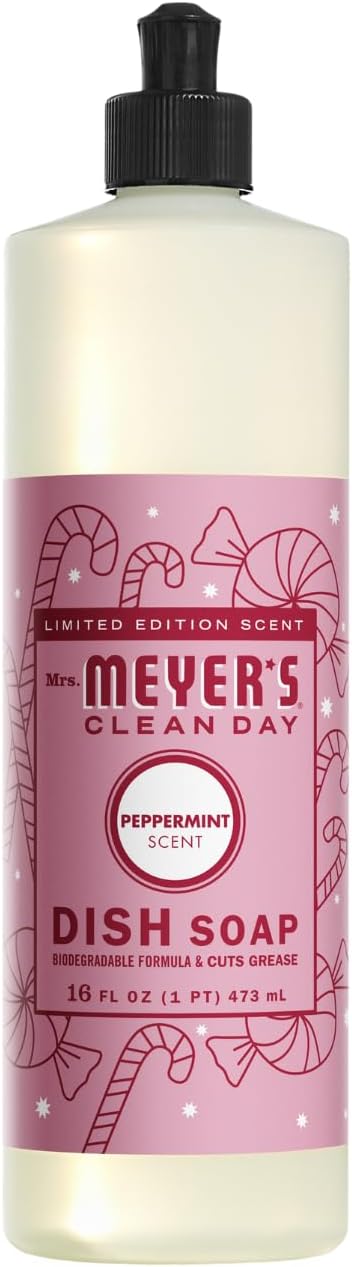 Mrs. MEYER'S CLEAN DAY Dish Soap 3 Pack Variety 16 OZ Each 1 CT (Iowa Pine + Peppermint + Gingerbread (Dish Soap))