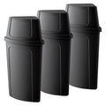 3 pcs 21 Gallon Corner Kitchen Waste Bin with Lid Commercial Heavy-Duty Trash Can Garbage Bin Durable Waste Container Recycling Bin Plastic Wastebasket for Garage Hotels Office Restaurants