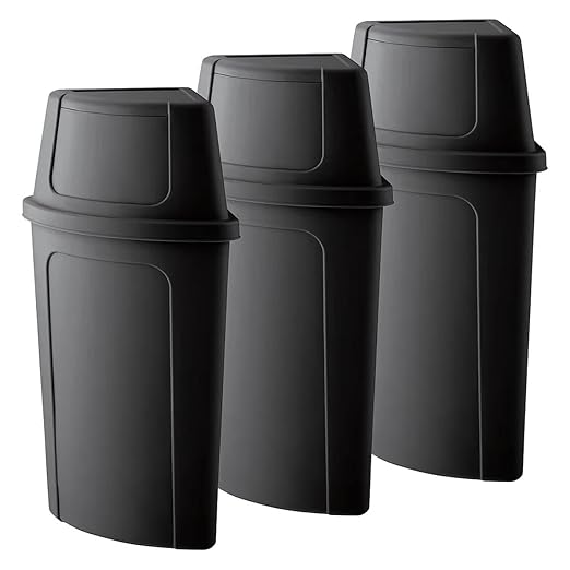 3 pcs 21 Gallon Corner Kitchen Waste Bin with Lid Commercial Heavy-Duty Trash Can Garbage Bin Durable Waste Container Recycling Bin Plastic Wastebasket for Garage Hotels Office Restaurants