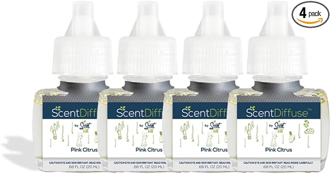 Scent Fill Pink Citrus Plug in Air Freshener 4 Scented Oil Refills