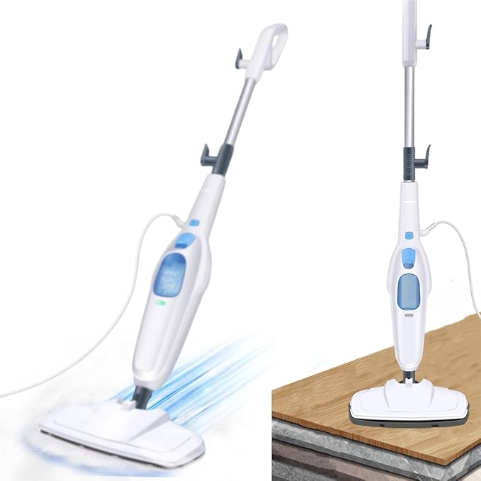 Steam Mop for Hardwood Floor Cleaning Electric Steam Cleaner 1500W Hot Steam Mop Cleaner Detachable MultiPurpose Handheld Cleaning Machines with 2 Washable Soft Mop Pads and 400ml Water Tank