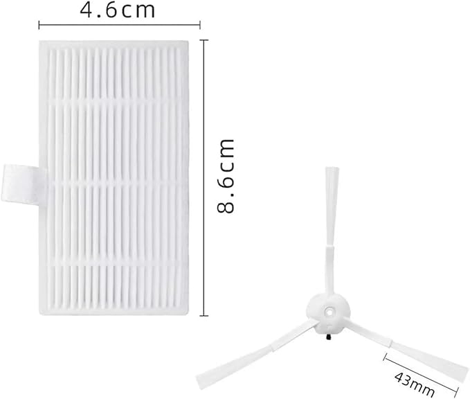 Vacuum Hepa Filter Mop Cloth Dust Bag Side Brush 。Compatible for Lydsto W2。 Robot Accessories (Color : 10PCS)