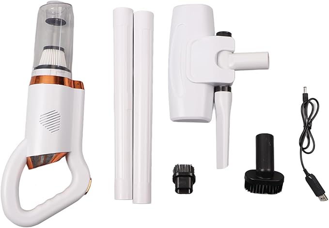 Pwshymi Cordless Vacuum Cleaner Handheld Stick Vacuum Cleaner with 8500PA Strong Suction for Hard Floor Carpet Pet Hair (White)