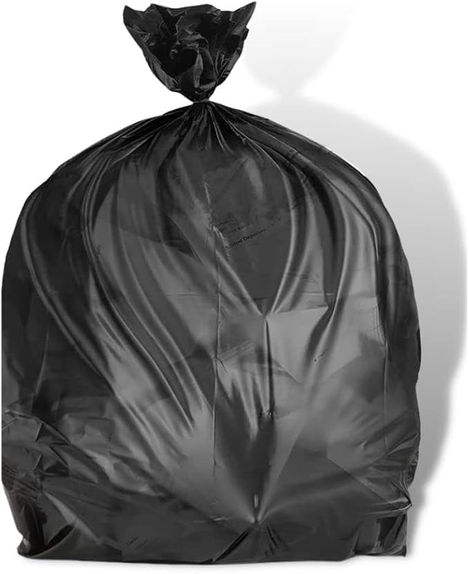 Plasticplace Black 7-10 Gallon Trash Bags High Density 24X24 1000/Case 8 Microns