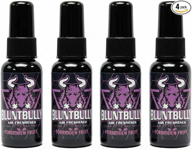 Blunt Bully Air Freshener (Forbidden Fruit) (4 Pack) Premium Oil Based Air Freshener Spray. Long-Lasting Room Bathroom Office &amp Car Scent | Eliminates Odors from Smoke Pets &amp More