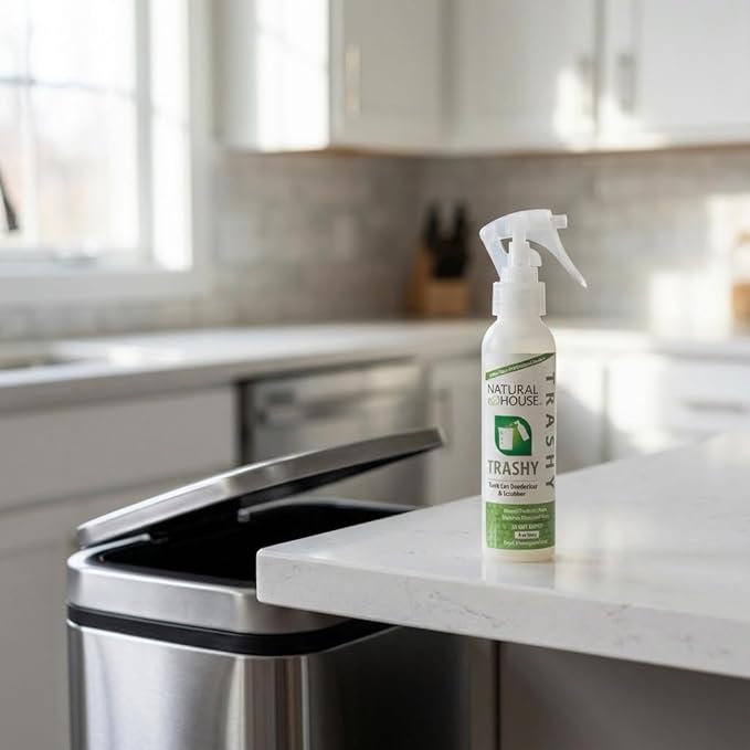 Natural House Trashy - Probiotic Trash Can Deodorizer Spray - Plant-Based Odor Remover - Non-Toxic - Botanical Scent - 128 oz