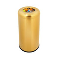 60 L / 15 Gal Trash Can with Lid Round Indoor Waste Bin Commercial Trash Can with Removable Barrel Stainless Steel Hotel Garbage Bin for Home Office Restaurant (Gold)