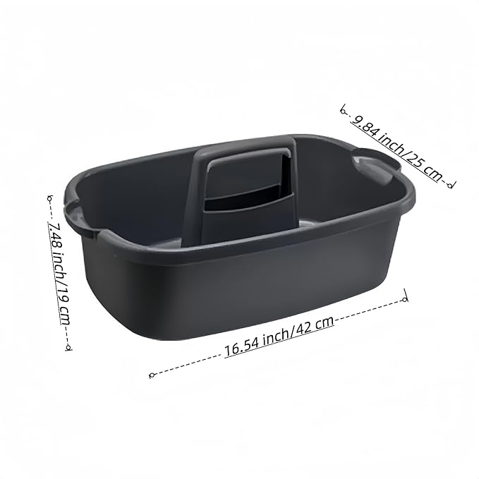 2 Pack Large Cleaning Caddy Portable Shower Basket Supply Organizer with HandlePlastic Bucket Tool Storagefor BathroomBedroomKitchenUnder Sink Storage (Grey)