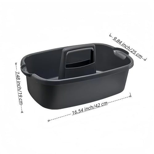 2 Pack Large Cleaning Caddy Portable Shower Basket Supply Organizer with HandlePlastic Bucket Tool Storagefor BathroomBedroomKitchenUnder Sink Storage (Grey)