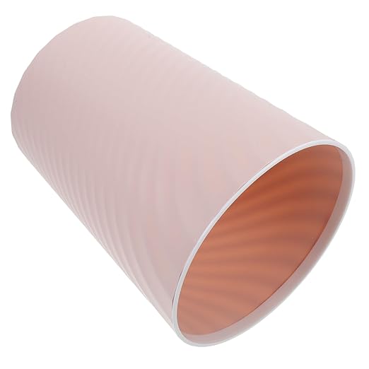 Practical Small Trash Can Wastebasket for Bathroom Kitchen Office Living Compact No Lid Garbage Bin in Pink Smooth Interior Easy to Clean Stylish Home and Workspace Organizer