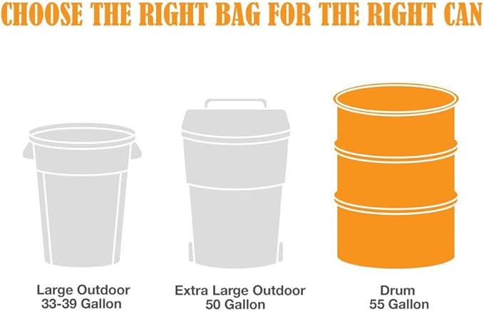 HDX 55 Gallon Clear Heavy-Duty Flap Tie Drum Liner Trash Bags (40-Count)