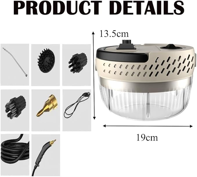 2500W Handheld Steam Cleaner Large Capacity 1400Ml Steam Cleaner High Pressure Steam Cleaner Car Portable Steam Machine Suitable for Cleaning Ovens Furniture Cars