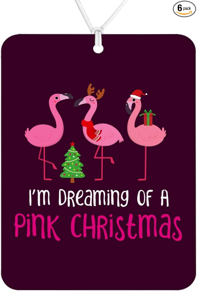 Flamingo Car Freshener Set of 6 - Christmas Themed Car Air Freshener - Animal Air Freshener for Car