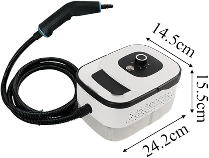 1250ML Portable Steam Cleaner 1500W Handheld Steam Cleaner 4Bar 105°C 3 Gear Adjustment for Cleaning Upholstery Bathroom Grout and Tiles Car Detailing Black