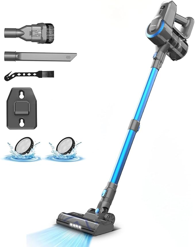 N300 Cordless Vacuum Cleaner 20Kpa Suction Lightweight Stick Vacuum for Carpet and Hard Floor with Attachments