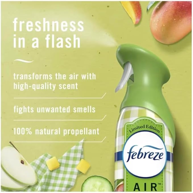 Fe.bereez Air Freshener Spray Odor-Fighting Room Spray Apple Mango Sunshine 8.8oz 3 Counts