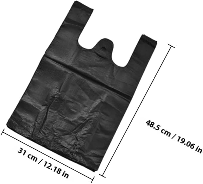 200pcs Thickened Plastic Trash Bags Heavy-duty Kitchen and Bathroom Garbage Liners Black Multipurpose Office Waste Disposal Leak-resistant