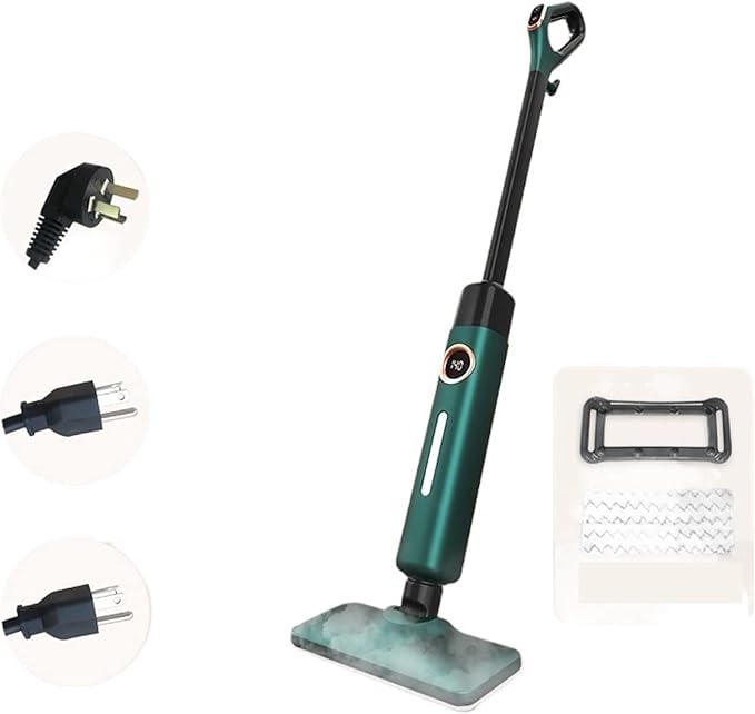 Steam Mop Cleaner 10-in-1 Laminate/Hardwood/Tiles/Carpet Kitchen - Garment - Clothes - Pet Friendly Steamer Whole House Multipurpose Use (Color : Black Size : X-Small) (Green X)