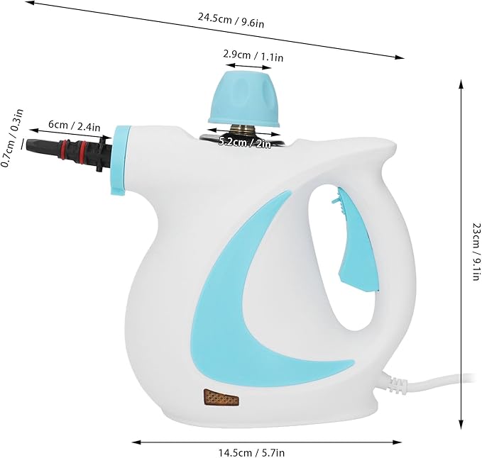 Handheld Steam Cleaner High Temperature Pressurized Steam Cleaner with 9 Accessories Multi Purpose Steamer for Cleaning Corner Car Bathroom Kitchen Grease (US Plug 110-120V)
