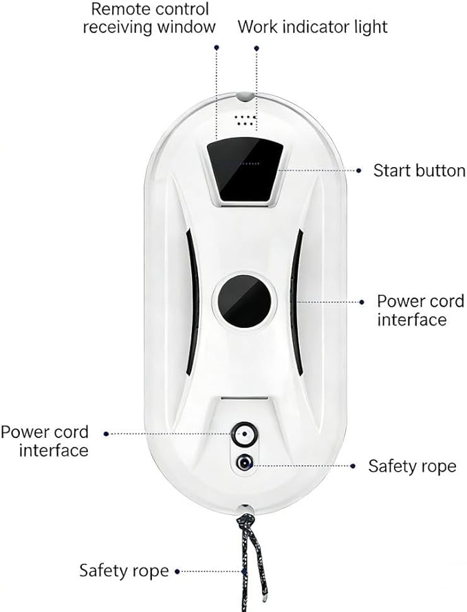 Smart Window Cleaning Robot Dual-Rotation Mop System with AI Planning &amp Remote Control 20-Minute UPS Battery Backup for Anti-Fall Safety Automatic Window Vacuum Cleaner for Glass Walls Tiles
