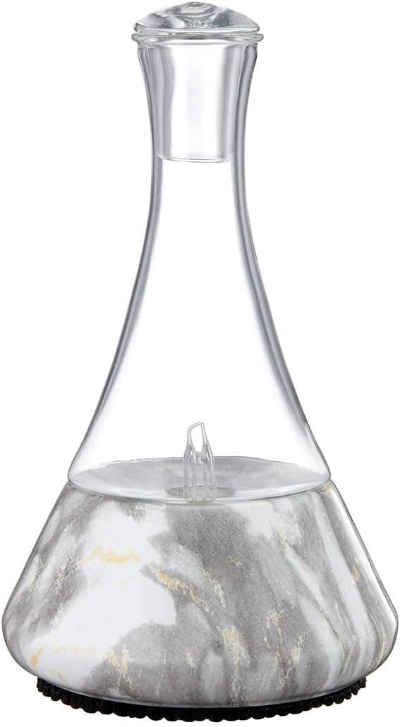Opulence - Nebulizing Diffuser for Essential Oil/Aromatherapy with Ceramic Base and Touch Sensor Light Switch - Premium Home &amp Professional Use - No Heat No Water No Plastic … (Grey Marble)