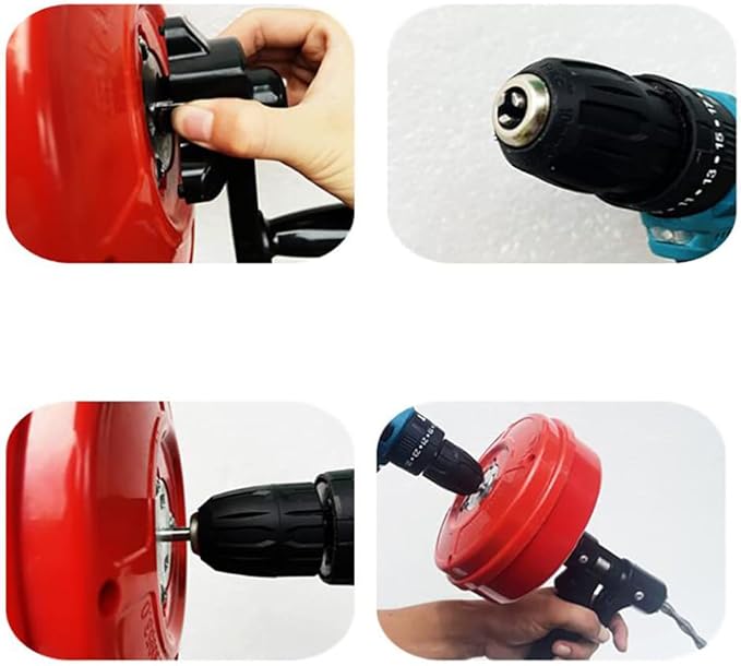 iDili 10M Household Hand Crank Sewer Unblocking Machine Toilet Unclogger Kitchen Floor Drain 20-75MM Pipe Blockage Dredging Machine
