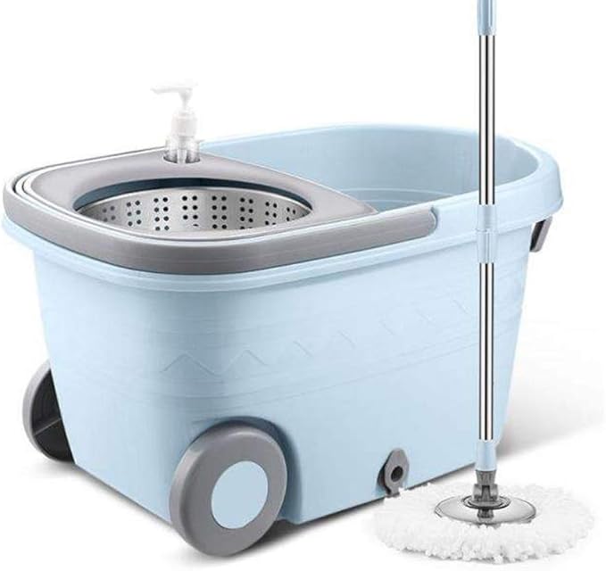 Spin Mop 360° Self Wringing Spinning Mop Washable Microfiber Mop Heads Easy to Use and Store