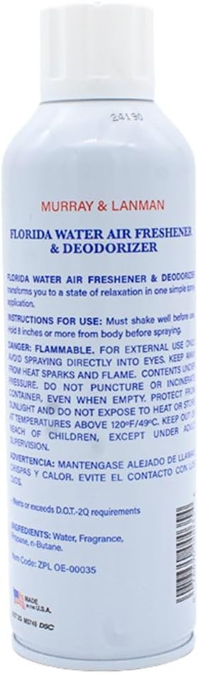 Esoteric Spray | 226g7 8 Oz | Florida Water or Jackpot Money Spray | Ideal for Bad Energy Removal | (Florida Water)
