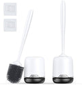 Lefree 2 Pack Silicone Toilet Bowl Brush and Holder Set with Ventilated Holder Floor Standing &amp Wall Mounted Toilet Scrubber