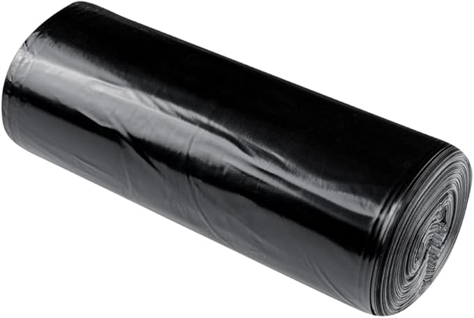 Restaurantware RW Clean 33 Gallon Trash Bags 100 Medium-Duty Garbage Can Liners - Fits 33-39 Gallon Trash Cans Stretchable Black Plastic Bin Liners With Star Seal Bottom