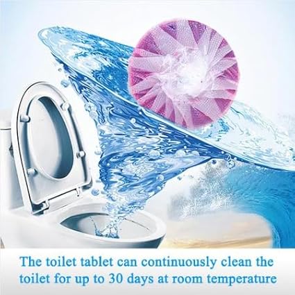 Toilet Bowl Cleaner Tablets Multi-Function Automatic Deodorizing Deep Cleaning Yellow Stain and Odor Removal 6/24 Packs