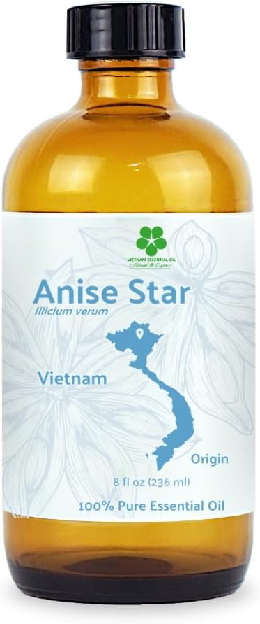 Star Anise Essential Oil - Direct from Malagassi Essential Oils - Premium Star Anise Seed Oil for Aromatherapy Diffuser Candle Soap Skin and Hair (8oz)