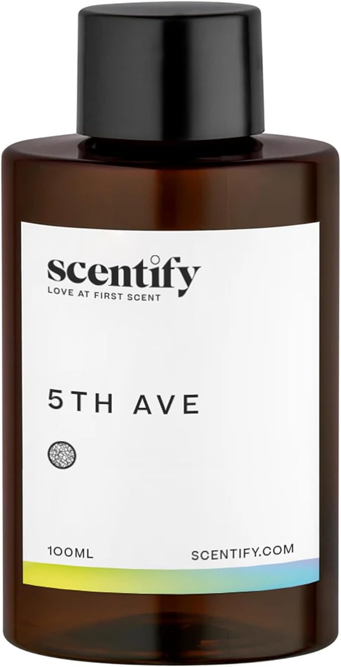 Scentify 5th Ave Aroma Oil Refill Scent for Oil Diffusers - Bergamot Floral Gardenia Scents - Luxurious Relaxing Aromatherapy Diffuser Fragrance 100ml 3.38 oz