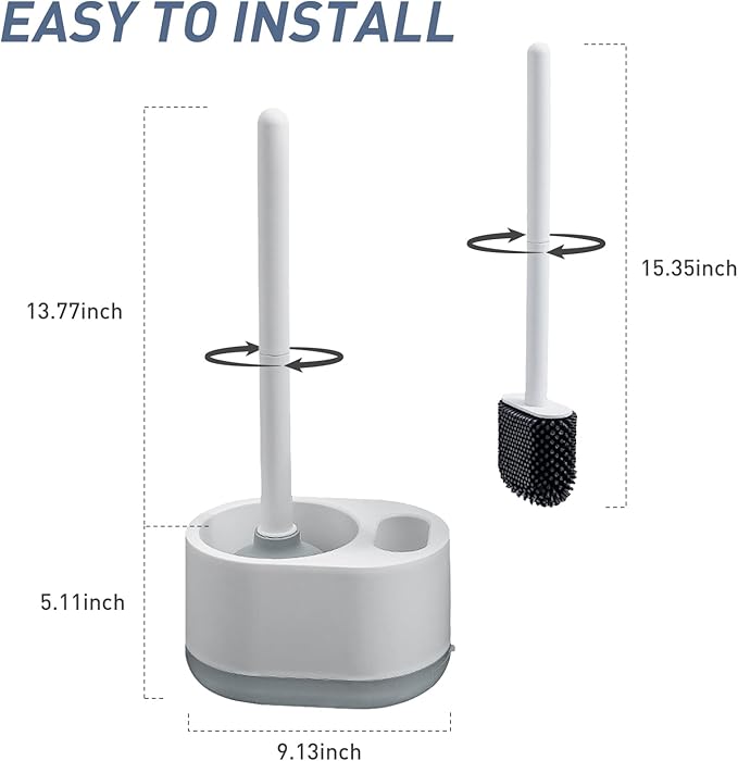 Silicone Toilet Brush Plunger Set 2 in 1Toilet Bowl Brush and Holder Plunger Set Plunger Toilet Brush Combo Bathroom Toilet Brush Toilet Brush Set Toilet Scrubber and Plunger Set