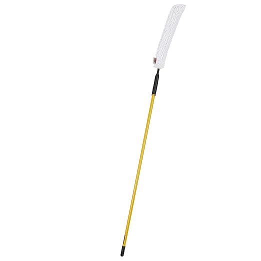 Rubbermaid Commercial Products HYGEN Quick-Connect Flexible Dusting Wand with Microfiber Sleeve White Flexible Dusting for Office/School/Stadium/Lobby/Restaurant