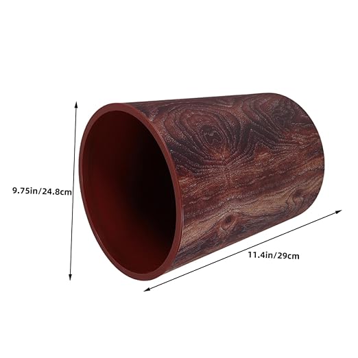 Rustic Wood Grain Trash Can Large Capacity Bathroom Waste Basket for Kitchen Office and Bedroom Sturdy Plastic Recycling Bin Lid