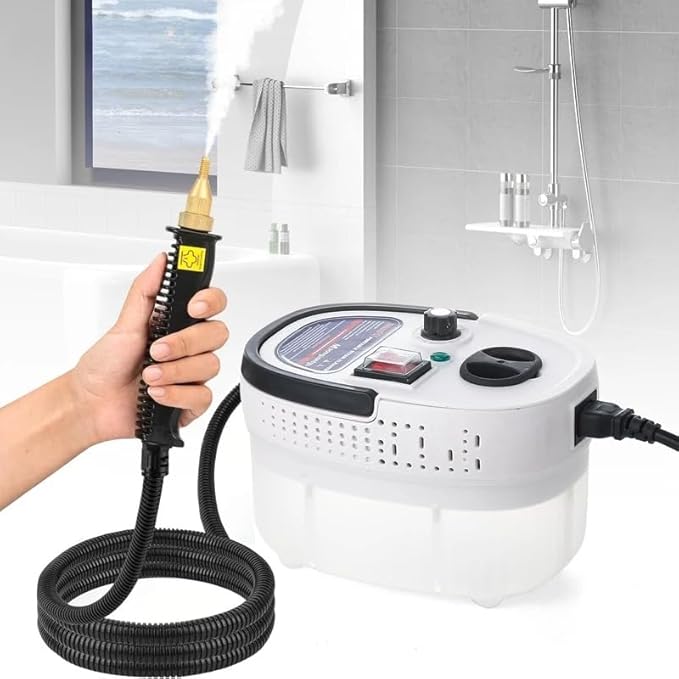 2500W Portable High Temperature and Pressure Steam Cleaners 1200 ml capacity 3 Bar For Air Conditioning Kitchen Hood Steam Cleaning Machine for Cars Floor Cleaning (WHITE)