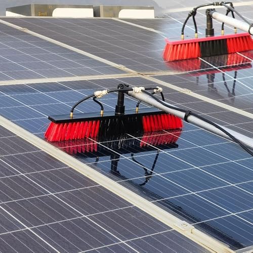Glass Cleaning Brush Home Water Fed Telescopic Pole Kit Solar Panel Brush Rotating for Photovoltaic PanelTelescopic Water Fed Pole Window Cleaning Kit with 35cm Water Brush 12m/39.4ft Exten